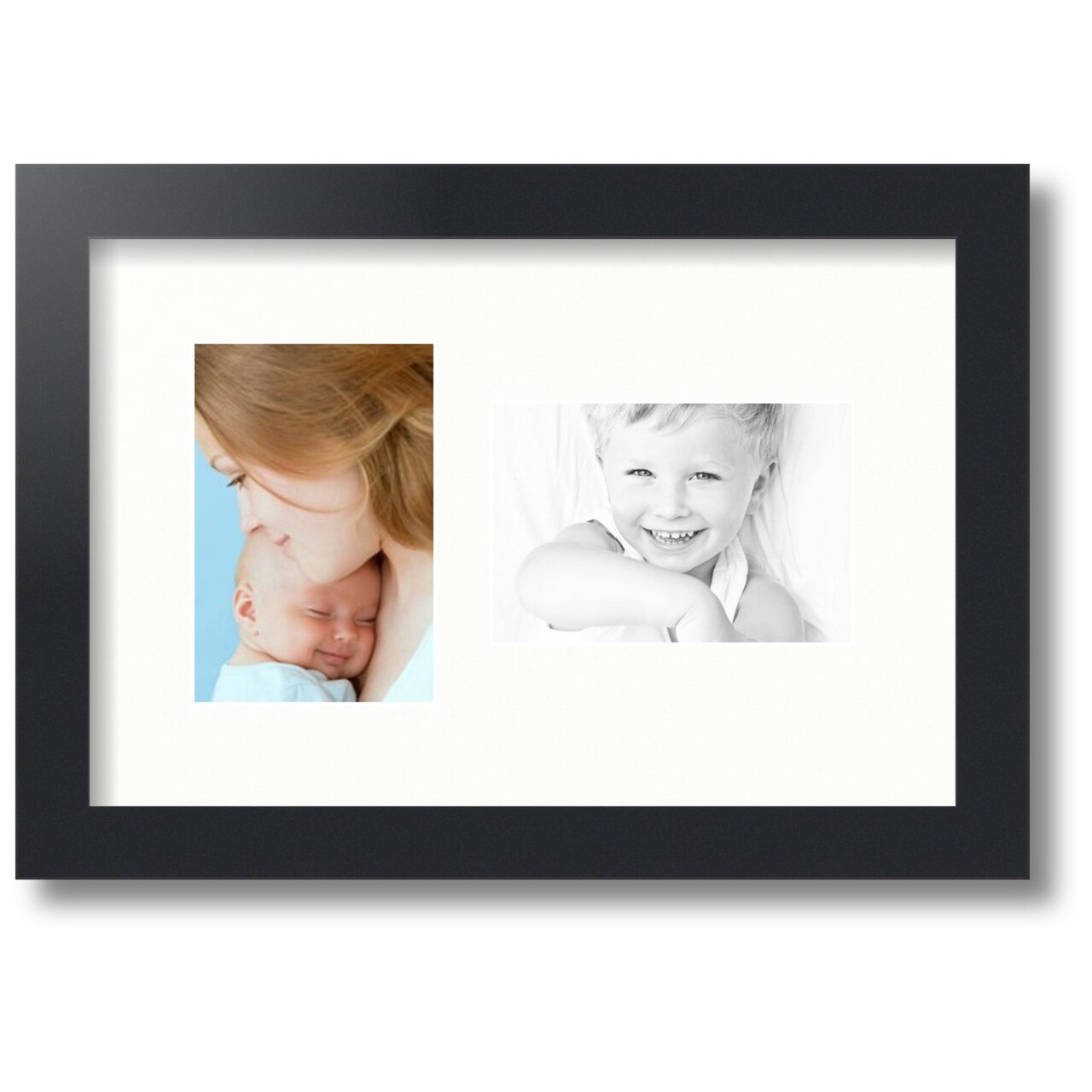 ArtToFrames Collage Photo Picture Frame with 2 - 4x6 inch Openings, Framed in Black with Over 62 Mat Color Options and Regular Glass (CSM-3926-102)